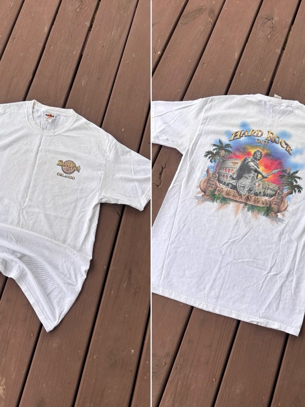 Hard Rock Cafe Orlando Tee Sz M White Graphic